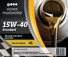 Produkt label: Vores motorolie 15W‑40 Standard