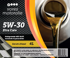 Produkt label: Vores motorolie 5W‑30 Xtra Care