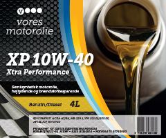 Produkt label: Vores motorolie XP 10W‑40 Xtra Performance